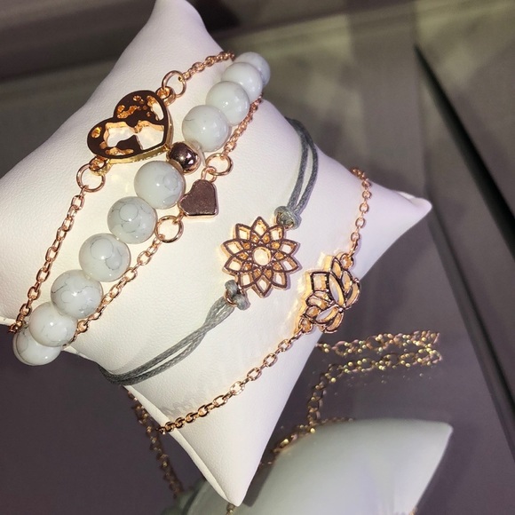 Gray And Gold Stackable Bracelets - Picture 6 of 7